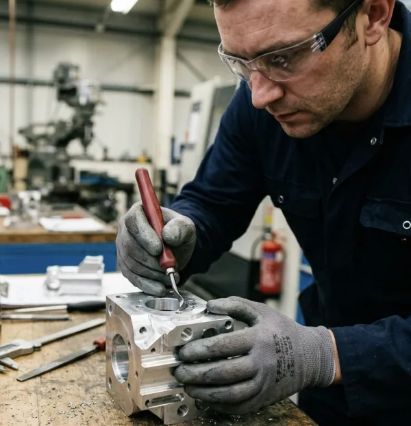 CNC lathe producing precision-turned components in a Cambridge machine shop