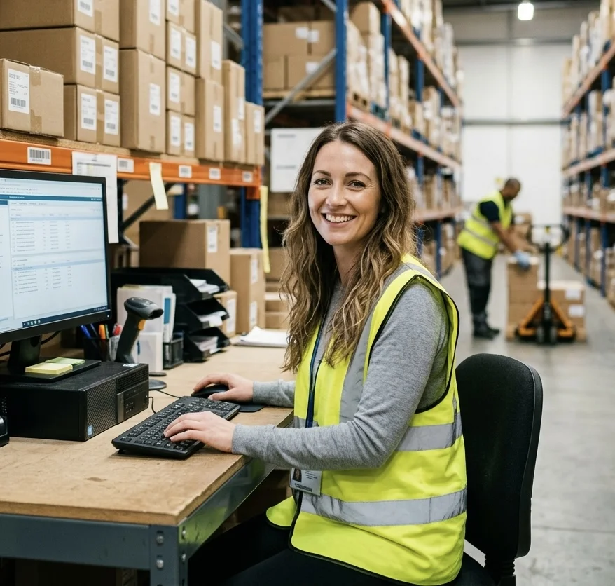 Logistics coordinator managing freight at a Peterborough distribution hub