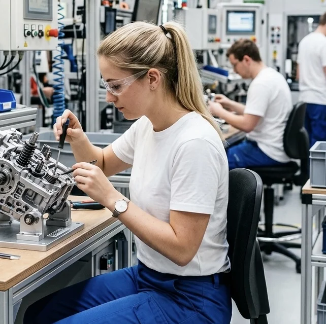 CNC operator at a Peterborough precision engineering facility