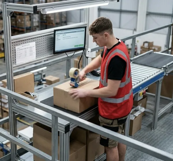 Warehouse racking and stock at a Peterborough distribution centre