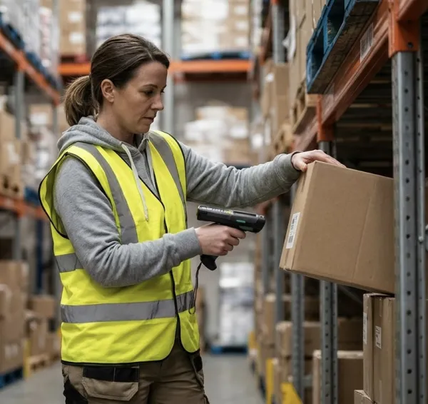 Pre-screened warehouse operative ready for work in a Peterborough warehouse